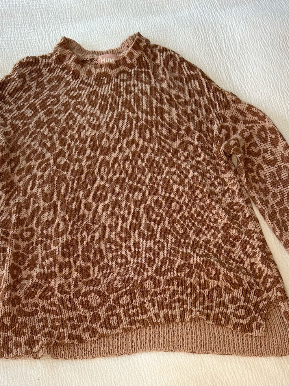 Show Me Your MuMu Brown and Cream Leopard Crewneck Sweater